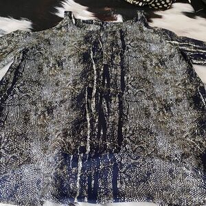 Mittoshop Blue and White Patterned Blouse